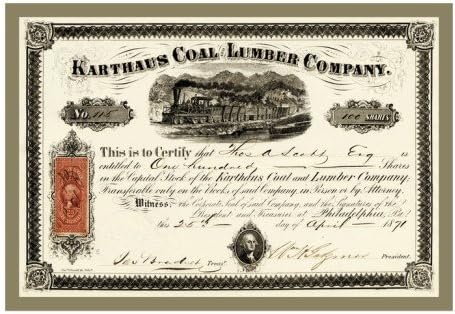 Karthus Coal and Lumber Company, c.1870 Wall Decal 24 x 18 in (Without border: 22 x 15 in)