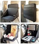 Zone Tech Foldable Automotive Back of Seat Laptop Holder Food Tray Table Black