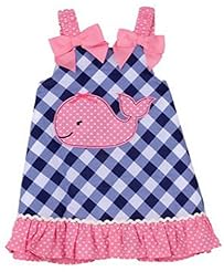 Girls Checkered Print Applique   Sleeveless  Dress With a Bow(s) and Ruffles