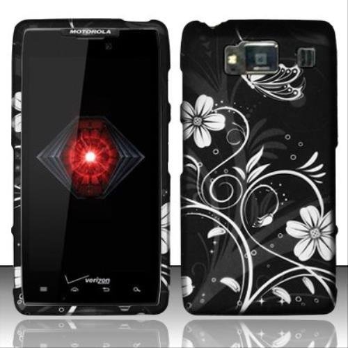 Rubberized White Flowers Design for MOTOROLA Motorola Droid Razr HD XT926