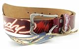 Ed Hardy - Ed Hardy By Christian Audigier Bulldog NC In Wine Men's Belt EH1102