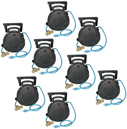 Alert Pro 8040T-PS 12/3 Retractable 40FT Extension Cord Reel w/ Breaker 8-Pack