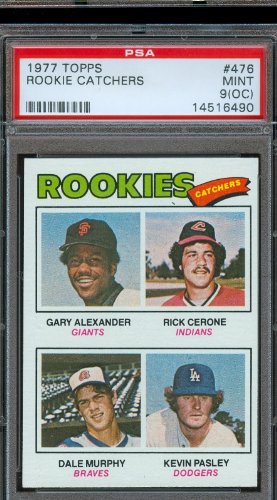 1977 Topps #476 Dale Murphy Atlanta Braves Rookie Baseball Card PSA 9 OC MINT