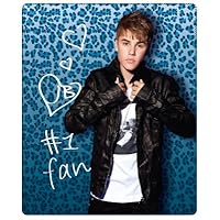 Justin Bieber Blue Leopard Fleece Throw Blanket
