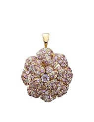 14k Yellow Gold 0.56 Ctw Pink Rose Diamond Pendant