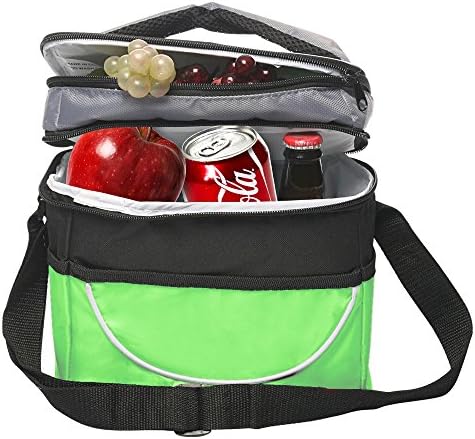 Dual Compartment Insulated Lunch Bag by Sacko (Lime Green)