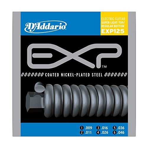 D'Addario EXP125 Coated Electric Guitar Strings, Super Light Top/Regular Bottom, 9-46