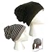 Black Reversible Angora Blend Slouch Beanie Hat