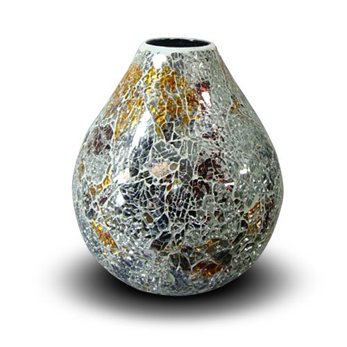 Metal Vase and mosaic Lacquered Glass - DEWDROPS