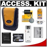 Zing Design Contour Compact Digital Camera Case + LI-50B Battery + 2GB xD-Picture Card + Cleaning Kit for Olympus Stylus 9000, TOUGH 6020 & 8010 Digital Cameras