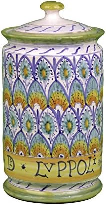 Ceramics Pharmacy Vase Decorated with a Peacock Feather Design - Sbigoli Terrecotte Firenze, SBI-art2
