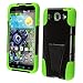 For LG Optimus G Pro E980 T-Stand Impact Kickstand Hybrid Double Layer Fusion Cover Case Black/Neon Green
