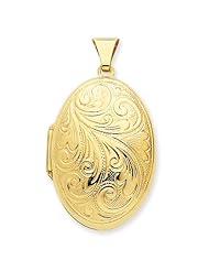14k White Gold Oval Locket