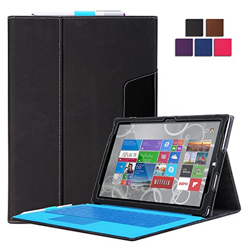 Exact Microsoft Surface Pro 3 Case [COMMUTE Series] - Portfolio-style Stand Cover Case for Microsoft Surface Pro 3 Black