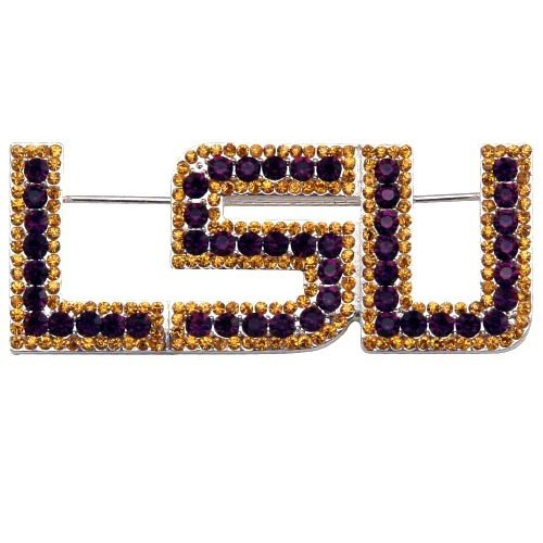 LSU Tigers Crystal Rhinestone Pin