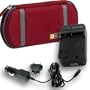 Combo! Ultra-Durable Protective Case Logic Travel Carrying Case for the PSP 1000 phat 2000 / slim & SONY PSP98553 110-240V Equivalent Light and Accessory Power Compact One-Piece Wall Charger for PSP98554 / PSP98552 ( PSP-1000 / 2000 / SLIM ) PSP Battery