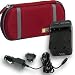 Combo! Ultra-Durable Protective Case Logic Travel Carrying Case for the PSP 1000 phat 2000 / slim & SONY PSP98553 110-240V Equivalent Light and Accessory Power Compact One-Piece Wall Charger for PSP98554 / PSP98552 ( PSP-1000 / 2000 / SLIM ) PSP Battery