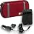 Combo! Ultra-Durable Protective Case Logic Travel Carrying Case for the PSP 1000 phat 2000 / slim & SONY PSP98553 110-240V Equivalent Light and Accessory Power Compact One-Piece Wall Charger for PSP98554 / PSP98552 ( PSP-1000 / 2000 / SLIM ) PSP Battery