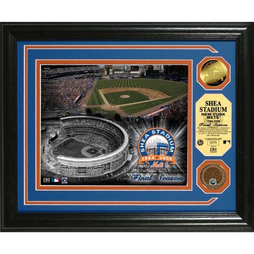 New York Mets - Shea Stadium Final Season - 24KT Gold and Infield Dirt Coin Photo Mint