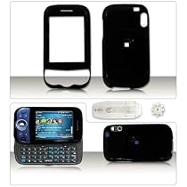 PCMICROSTORE Brand HTC Wing Herald P4350 PDA Smartphone Premium Solid Black Snap-On Crystal Case Cover with Removable Belt Clip