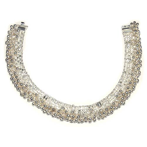 Indian Jewelry Ankle Bracelet Pairs in Silver 10 inches