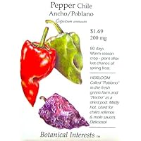 Chile Pepper Ancho Poblano Heirloom Seeds 25 Seeds