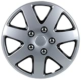 Zoom Produkt-Bild: Unitec 75186 Premium- Radzierblenden 4er- Satz Melbourne, schwarz + silber 35,6 cm (14 Zoll)