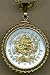 Liberia $1 Coin Year of the Dragon 2000 Two Tone Rope Edge Coin Pendant with 18 Chain