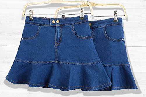 (ALLURE) デニム フレア マーメイド タイト スカート ミニ ブルーAF0510