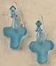 Recycled Ghana Glass Cross Earrings
