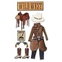 Jolees  Boutique Harvest Le Grande Themed Ornate Stickers, Cowboy