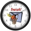 Basketball, Hoop, Backboard, Swish Basketball Theme Wall Clock by WatchBuddy Timepieces (Slate Blue Frame)