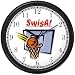 Basketball, Hoop, Backboard, Swish Basketball Theme Wall Clock by WatchBuddy Timepieces (Slate Blue Frame)