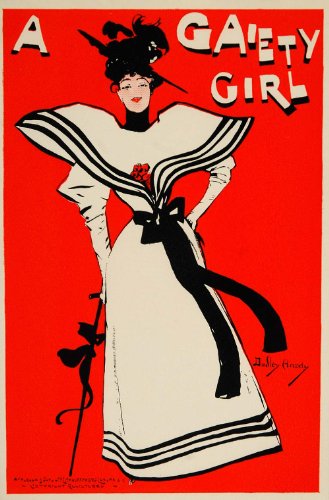 1913 Gaiety Girl Dudley Hardy Mini Poster Art Nouveau - Original Mini Poster