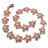 925 Silver Plumeria Link Bracelet Hawaiiain Jewelry