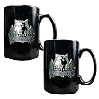 Minnesota Timberwolves NBA 2pc Black Ceramic Mug Set - Primary Logo