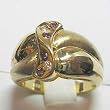 14K Yellow Gold Purple and White Diamond Ring