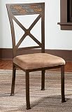 Set of 4 Dining Side Chairs with Slate Accents in Bronze Finish
