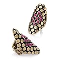 Large Fashion Ring Burnt Gold & Fuchsia Pink