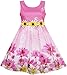 Sunny Fashion Girls Dress Sunflower Bubble Lily Flower Garden Print