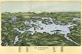 Bird's Eye Map of Lake Winnipesaukee, NH 1903 Reprint