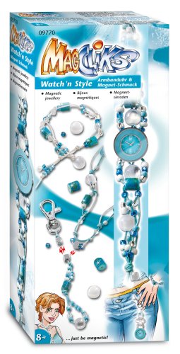 Childrens Toyshop  Third Party New : MagCliks - Magnetic Jewellery - Watch N Fun - Turquoise
