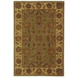 Safavieh Heritage Collection HG343A Handmade Green and Gold Hand-spun Wool Area Rug,4 x 6-Feet