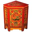 Tibetan Corner Cabinet - Red/ Yellow