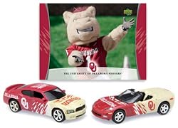 Upper Deck Oklahoma Sooners 2007-08 NCAA Home & Road Charger & Corvette 2 Pack with School Mascot Card