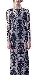Sexy Long Sleeves Cotton/Polyester General Print Spring Summer Winter Lace Party Dress/Maxi Dress 
