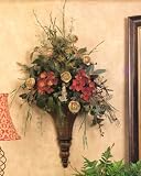 Chocolate Wall Sconce with Hydrangeas - B001AQBGRE