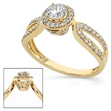 0.77ctw Round Brilliant Cut Diamonds Ring H-J/I1