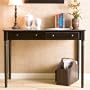 SEI Satin Black 2-Drawer Writing Desk