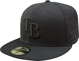 MLB Tampa Bay Rays Black on Black 59FIFTY Fitted Cap (7 3/8)